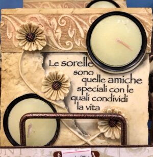 CANDELA DA APPOGGIO SCOLPITA SU PIETRA sorella