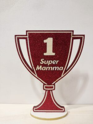 COPPA SUPER MAMMA IN LEGNO