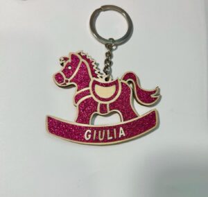 BOMBONIERE CAVALLO A DONDOLO CON PORTACHIAVI