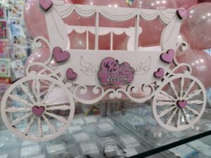 Porta confetti carrozza baby in legno