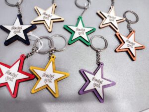 PORTACHIAVI STELLA COLORATI PERSONALIZZABILI