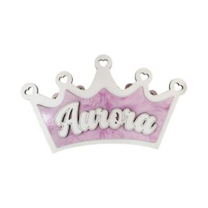 porta confetti corona con nome in legno personalizzato